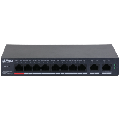 Switch PoE Dahua 8 Puertos 10/100 - Especial para CCTV (Total 96W) - Imagen 2
