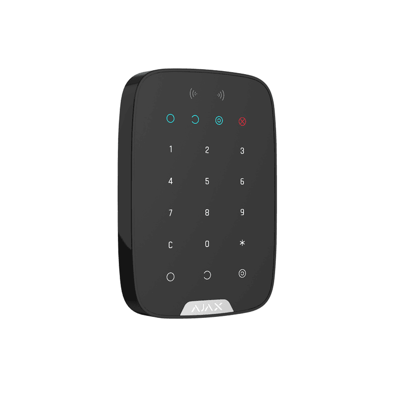 Teclado Táctil Ajax KeyPad Plus - Lector de Tarjetas y Llaveros Cifrados Negro