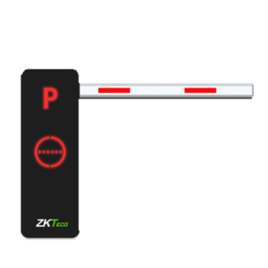 Barrera vehicular izquierda, alto desempeño, brazo 3 m, motor DC gabinete iluminado IP54 interior, módulo wifi, compatible con app ZKBARRIER.