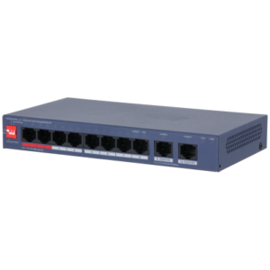 Switch PoE Dahua 10 Puertos Gigabit - 8 Puertos PoE + 2 Uplink
