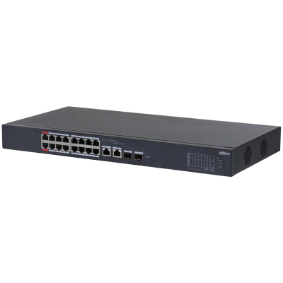 Switch PoE Dahua 16 Puertos 10/100 + 2 SFP Gigabit - 2 Puertos 60W