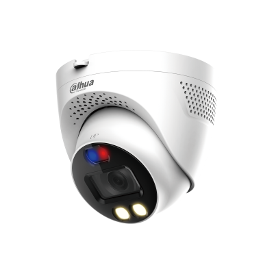 Cámara HDCVI domo 5MP Smart Dual Light con alarma y luces Semimetálica