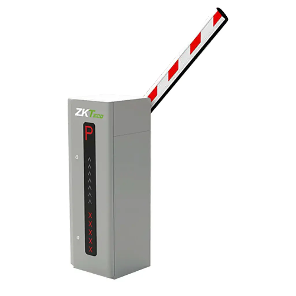 Barrera vehicular derecha, alto desempeño, chasis con LED, brazo 6 m con LED, detector de masa-lazo IP65