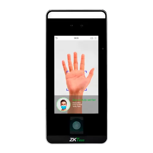 Terminal de control de acceso, tiempo y asistencia 6000 rostros 3000 palmas 10.000 Lector QR