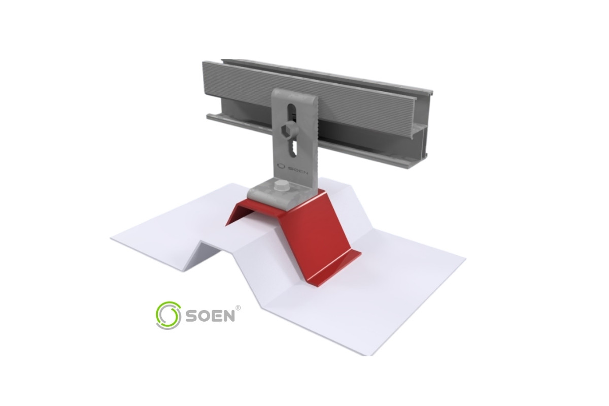 Anclaje tipo platina para cubiertas trapezoidales SOEN, vista posterior