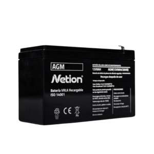 Batería AGM sellada plomo-ácido 12V 9Ah Netion de 9 Ah, vista frontal