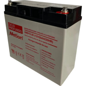Batería Ciclo profundo AGM 12V 20Ah Netion de 20 Ah, vista frontal