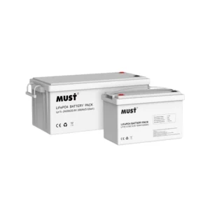 Batería de litio LiFePO4 100Ah 12.8V Must de 100 Ah, vista frontal