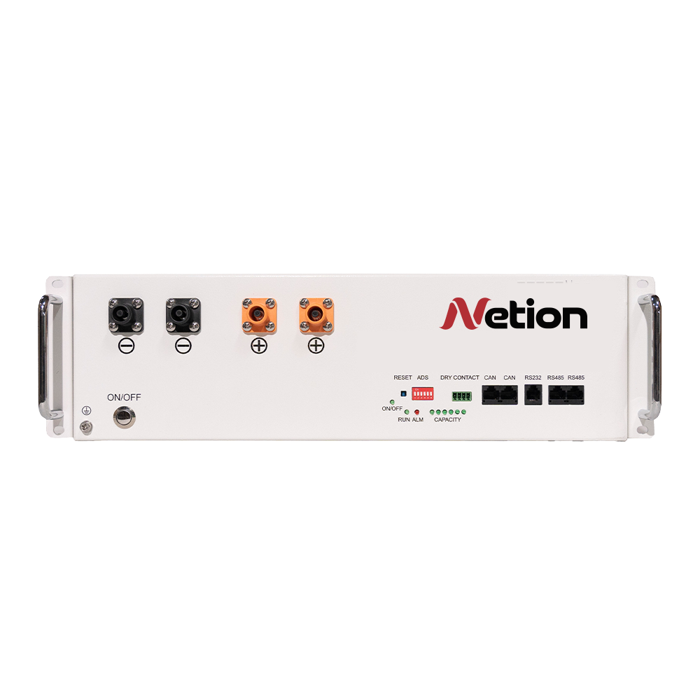Batería de litio LiFePO4 12.8V 200Ah (tipo bloque) Netion de 200 Ah, vista frontal