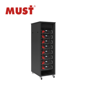 Batería de litio LiFePO4 200Ah 51.2V Must de 200 Ah, vista frontal