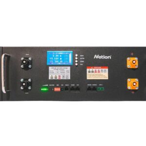 Batería de litio LiFePO4 25.6V 120Ah (tipo bloque) Netion de 120 Ah, vista frontal