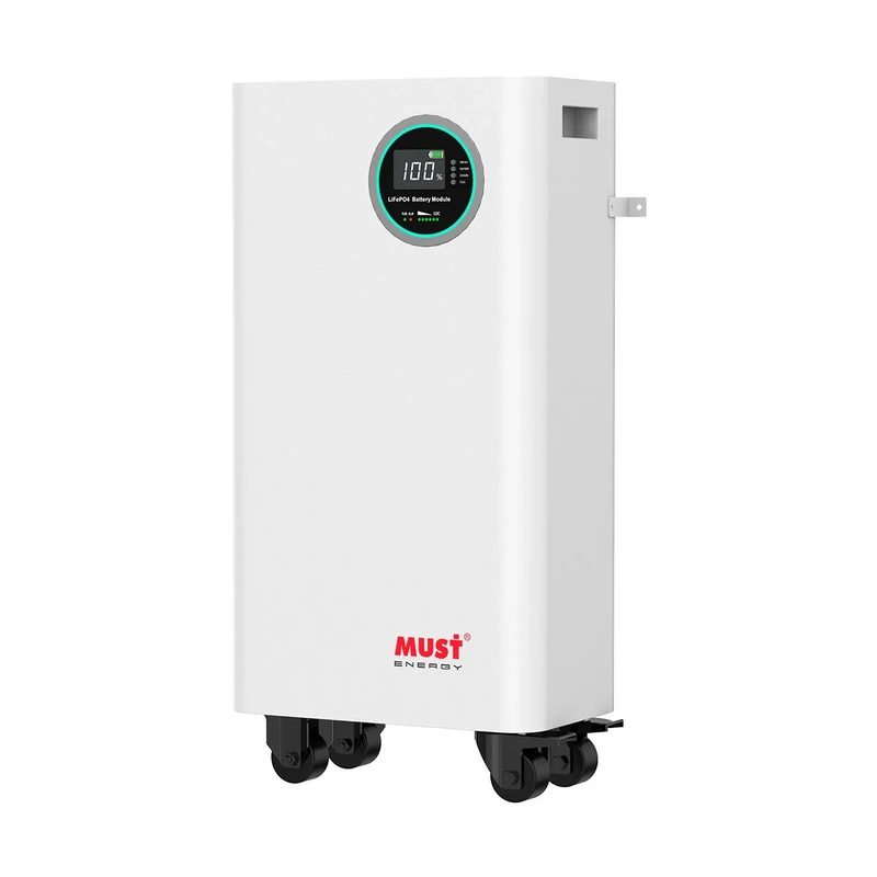 Batería de litio LiFePO4 300Ah 51.2V Must de 300 Ah, vista posterior
