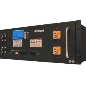 Batería de litio LiFePO4 51.2V 100Ah (tipo rack) Netion de 100 Ah, vista frontal
