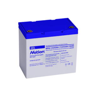 Batería Gel 12V 55Ah Netion de 55 Ah, vista frontal