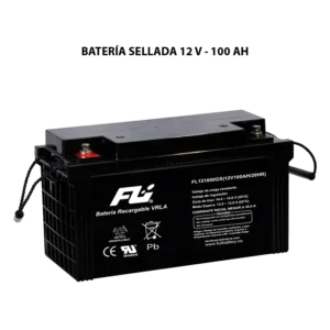 Batería sellada serie GS 12V 100Ah Powest / Fulibattery de 100 Ah, vista frontal