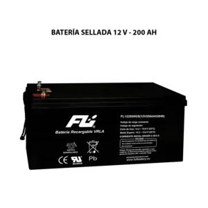Batería sellada serie GS 12V 200Ah Powest / Fulibattery de 200 Ah, vista frontal