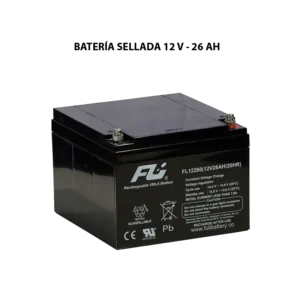 Batería sellada serie GS 12V 26Ah Powest / Fulibattery de 26 Ah, vista frontal