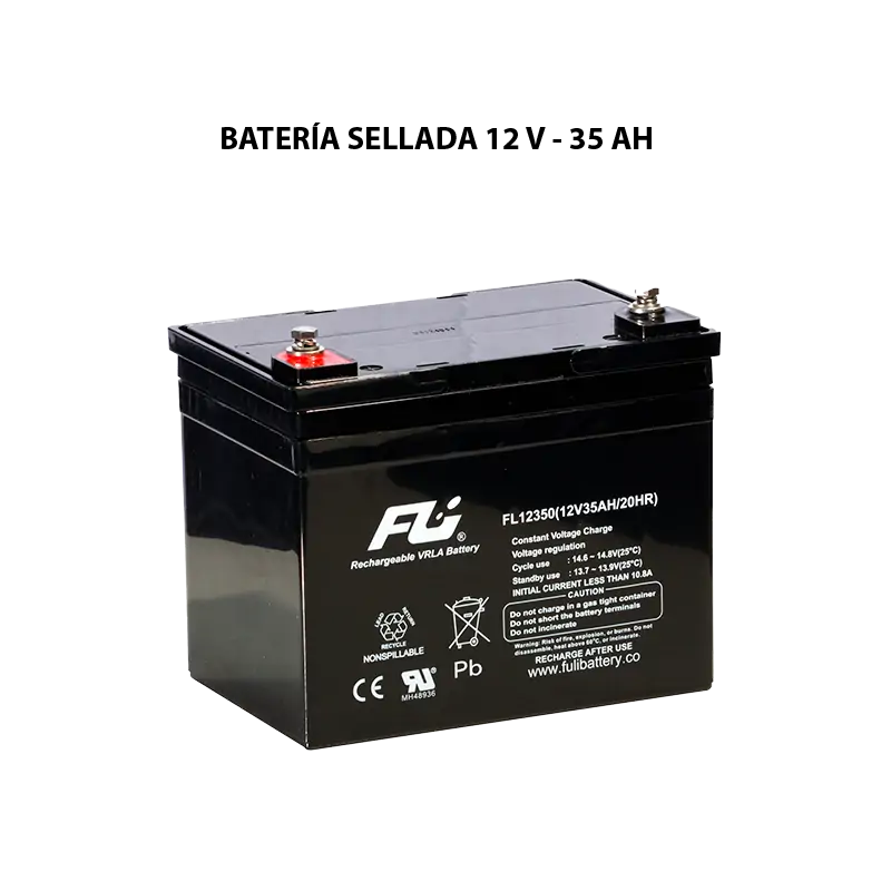 Batería sellada serie GS 12V 35Ah Powest / Fulibattery de 35 Ah, vista frontal