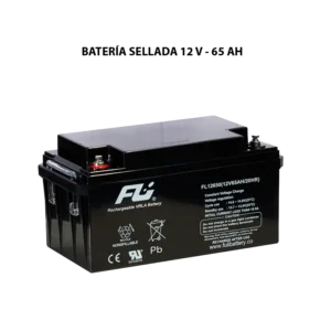 Batería sellada serie GS 12V 65Ah Powest / Fulibattery de 65 Ah, vista frontal