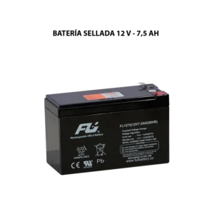 Batería sellada serie GS 12V 7.5Ah Powest / Fulibattery de 7.5 Ah, vista frontal