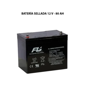 Batería sellada serie GS 12V 80Ah Powest / Fulibattery de 80 Ah, vista frontal