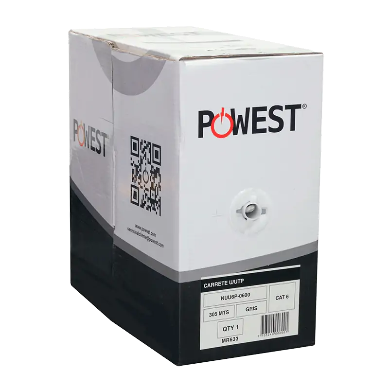 Cableado estructurado UTP/FTP 100% cobre Cat 5E, 6 y 6A Powest, vista frontal