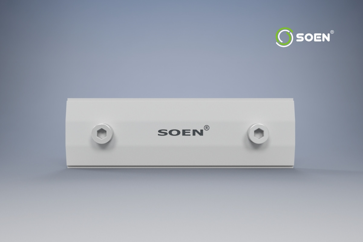 Conector de riel B2 (Rail Connector) 150 mm SOEN, vista frontal