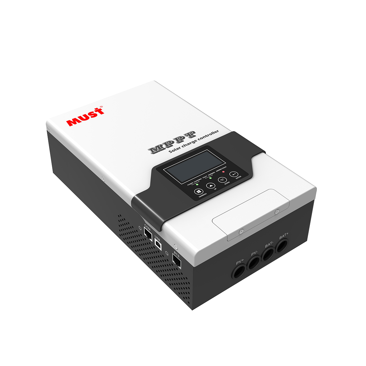Controlador solar MPPT 100A Must de 100 A, vista lateral