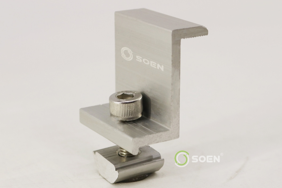 End Clamp Kit fijación final de panel (30/35/40 mm) SOEN, vista lateral