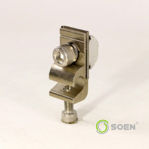 Grounding Lug · conector de puesta a tierra para riel SOEN, vista frontal