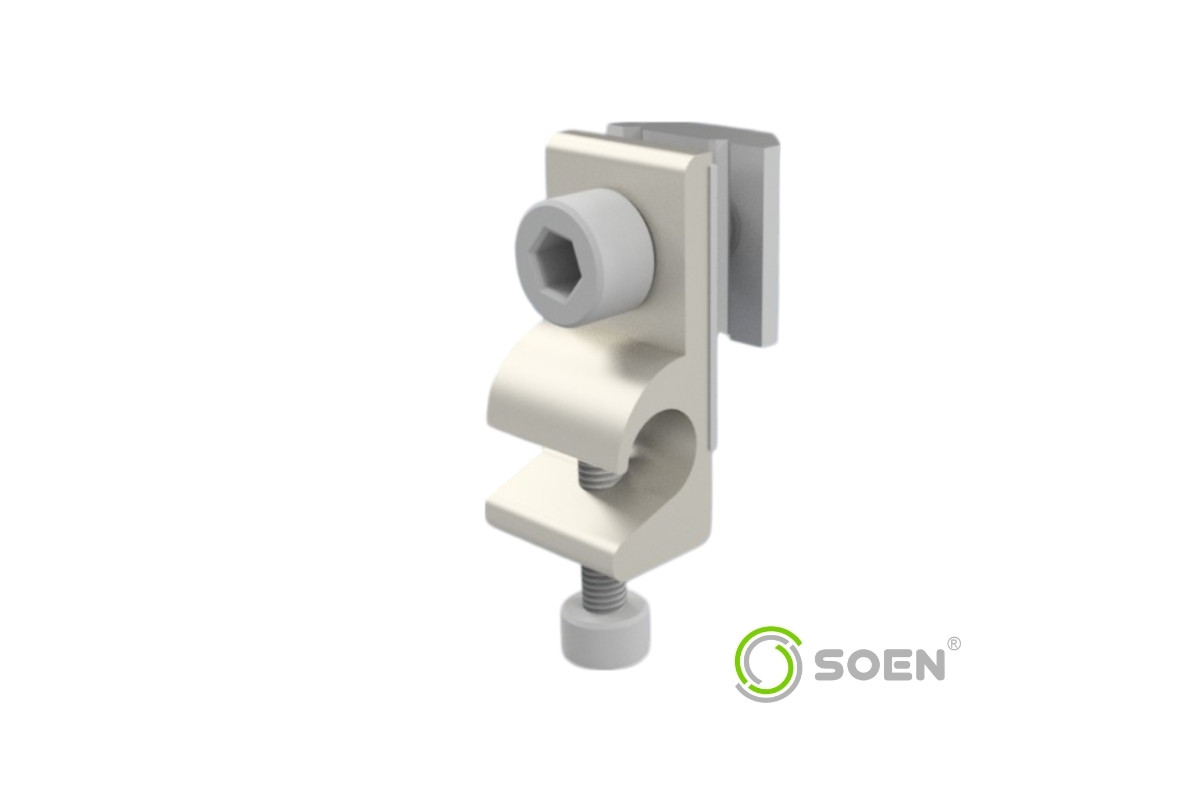 Grounding Lug · conector de puesta a tierra para riel SOEN, detalle de conexiones