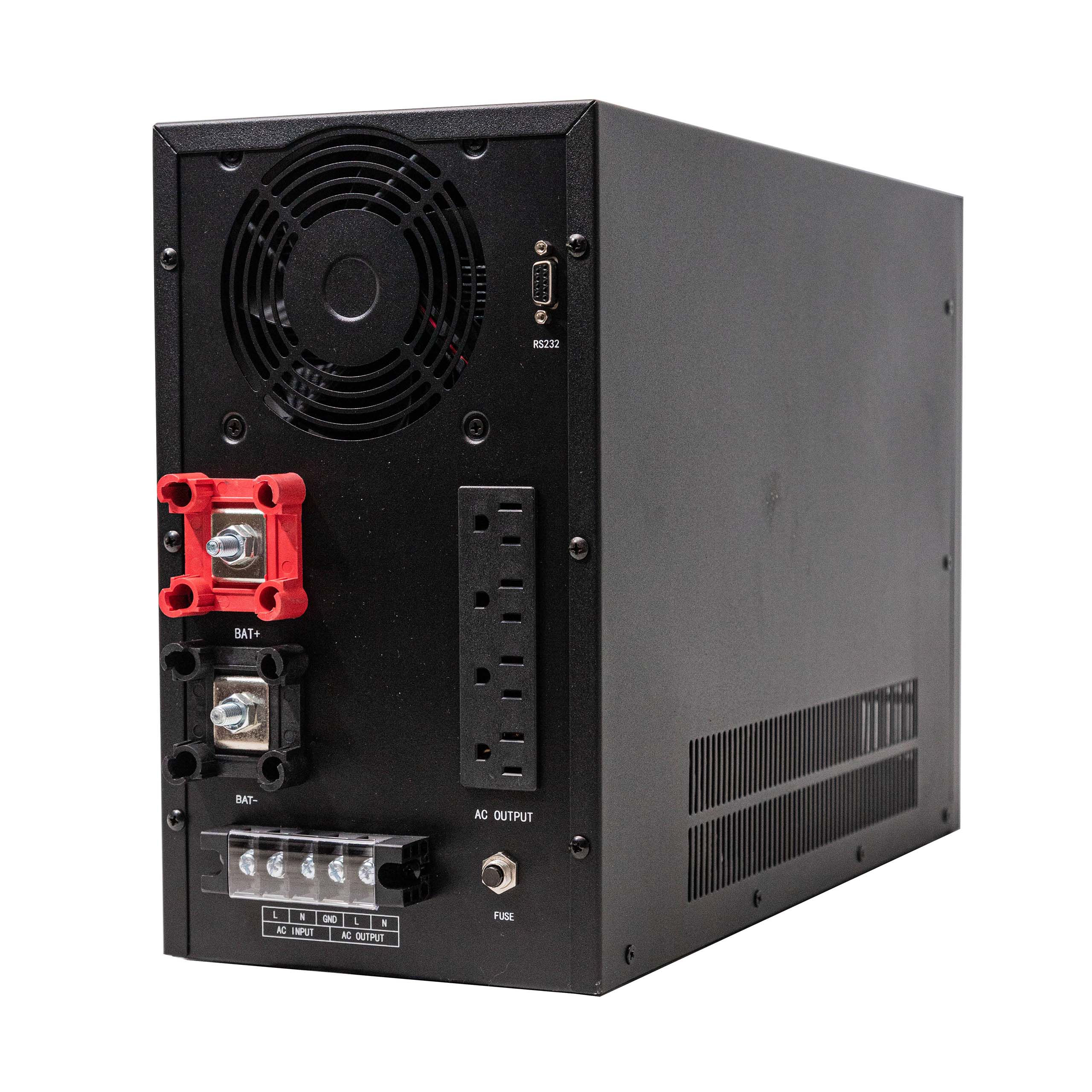 Inversor DC-AC + cargador 5000W · 48 VDC Netion de 5 kW, vista lateral