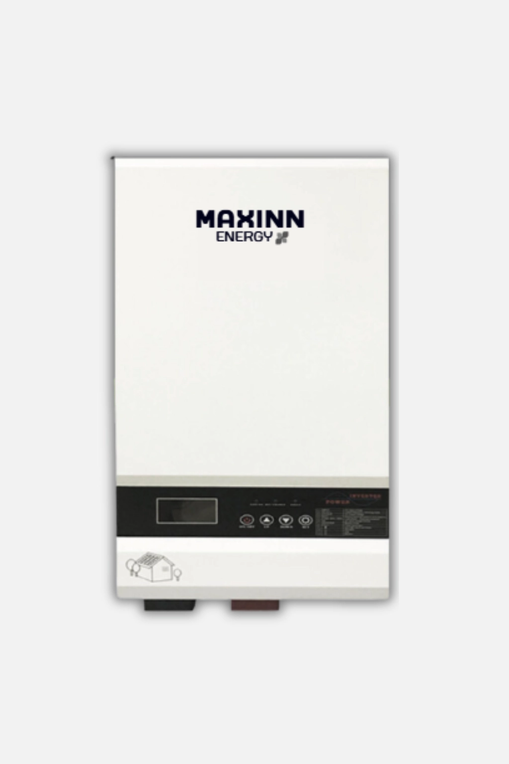 Inversor híbrido monofásico con cargador AC 1500W · 24V Maxinn Energy de 1,5 kW, vista frontal