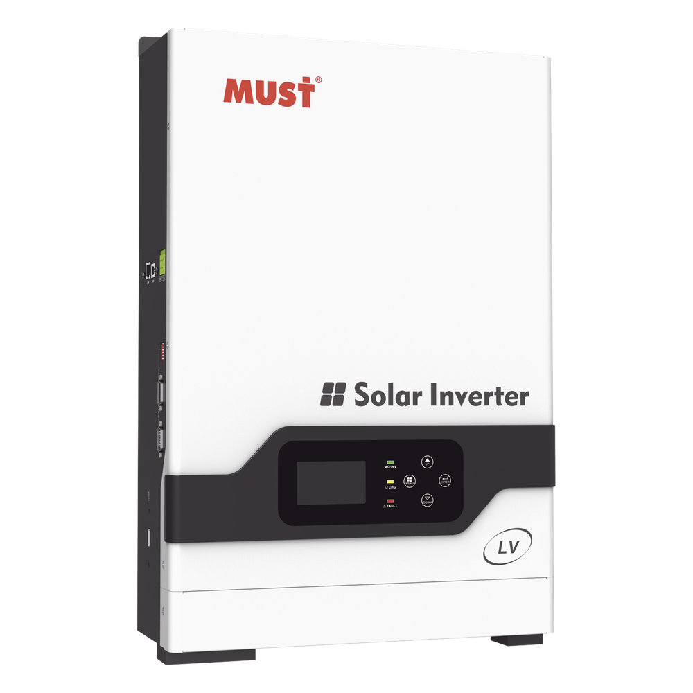 Inversor híbrido off-grid monofásico 1kW PV18-1012 LV Must de 1 kW, vista frontal