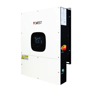 Inversor solar All in One 12kVA on-grid fase partida IP65 Powest de 12 kW, vista frontal