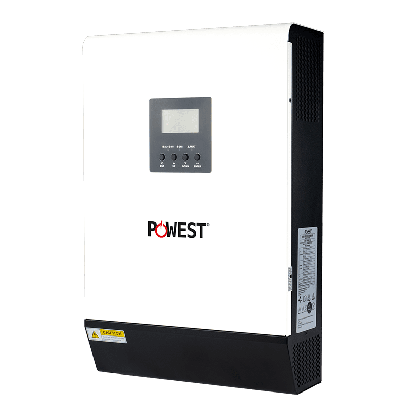 Inversor solar All in One 3kVA on-grid Powest de 3 kW, vista lateral