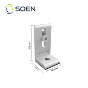 L-Foot Kit para soporte de riel fotovoltaico SOEN, vista frontal
