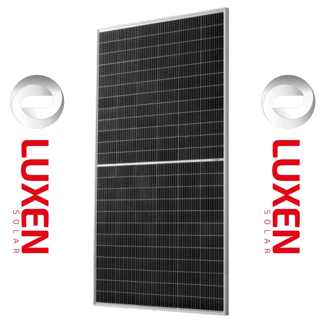 Panel solar 690Wp bifacial monocristalino Luxen de 690 W, vista frontal