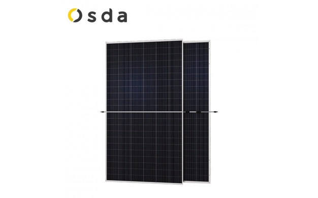 Panel solar 730Wp bifacial monocristalino Osda de 730 W, vista frontal