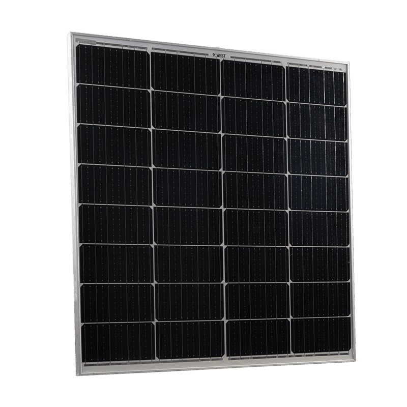 Panel solar monocristalino 120W Powest de 120 W, vista lateral