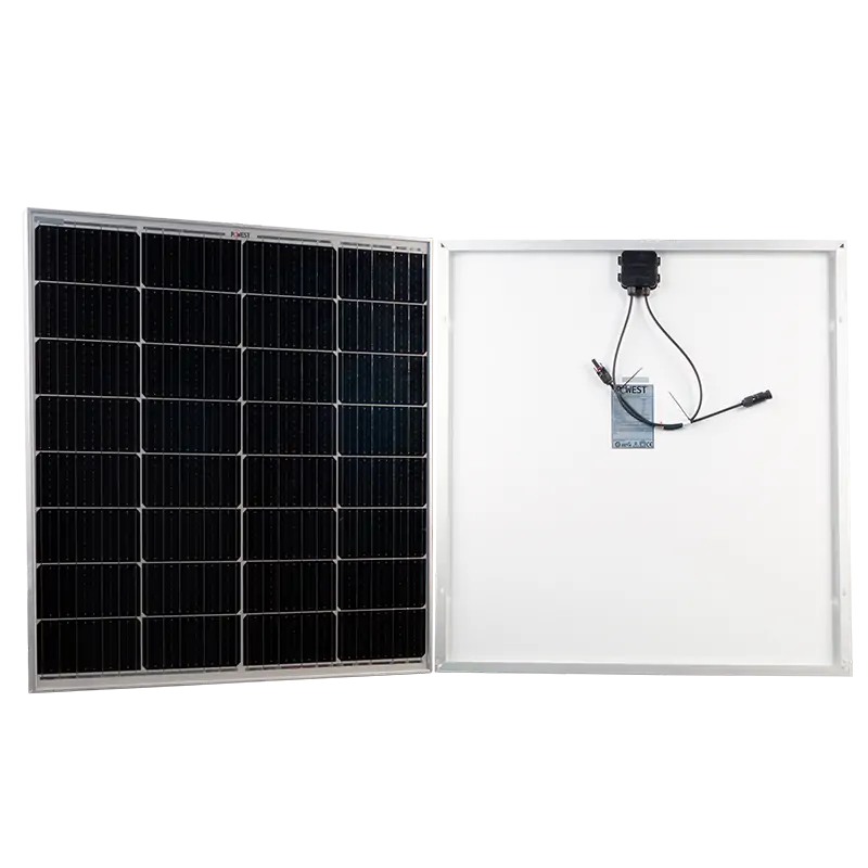 Panel solar monocristalino 120W Powest de 120 W, detalle de conexiones
