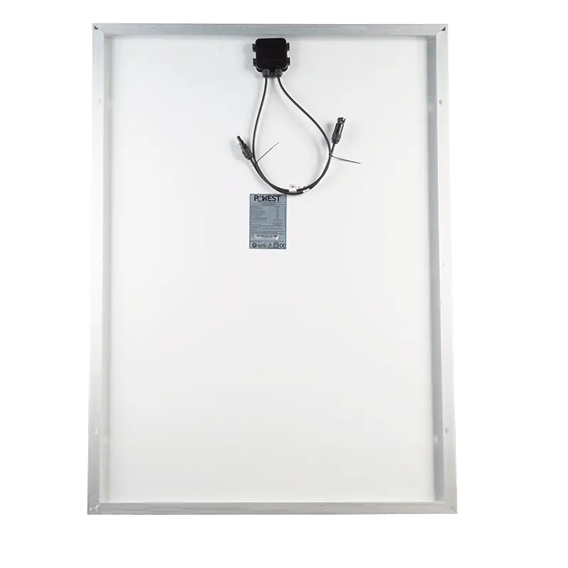 Panel solar monocristalino 160W Powest de 160 W, vista posterior