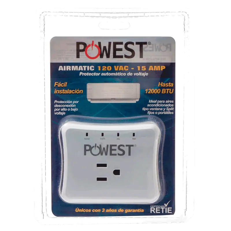 Protector de voltaje AIRMATIC Powest, vista frontal