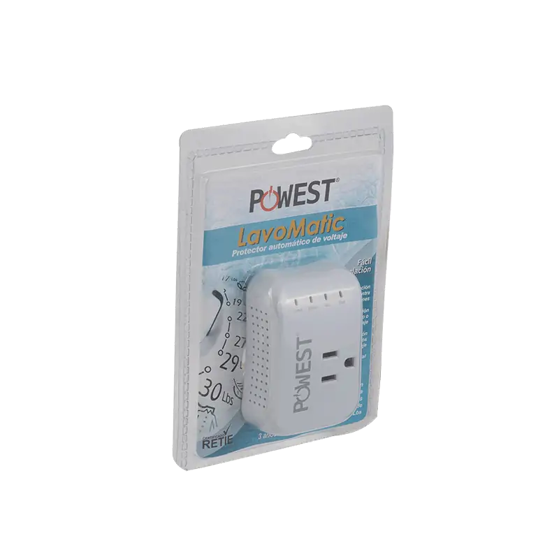 Protector de voltaje LAVOMATIC Powest, vista lateral