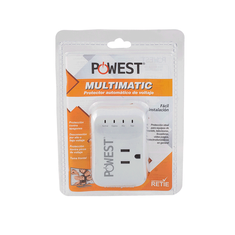 Protector de voltaje MULTIMATIC Powest, vista frontal