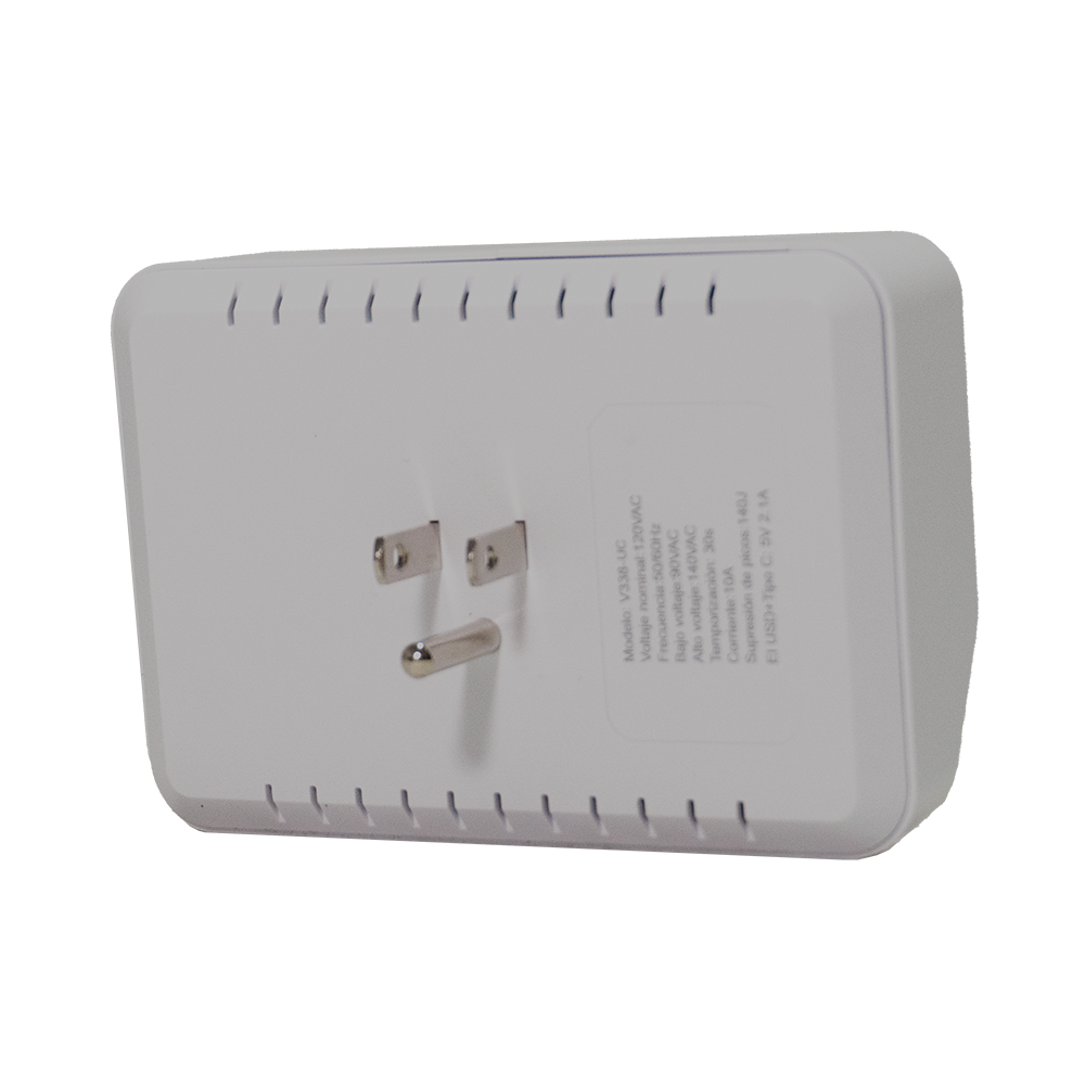 Protector de voltaje NETPRO 120V USB + Tipo C Netion, vista lateral