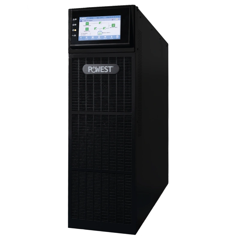 Regulador de voltaje AVR 2200VA Powest de 2,2 kW, vista lateral
