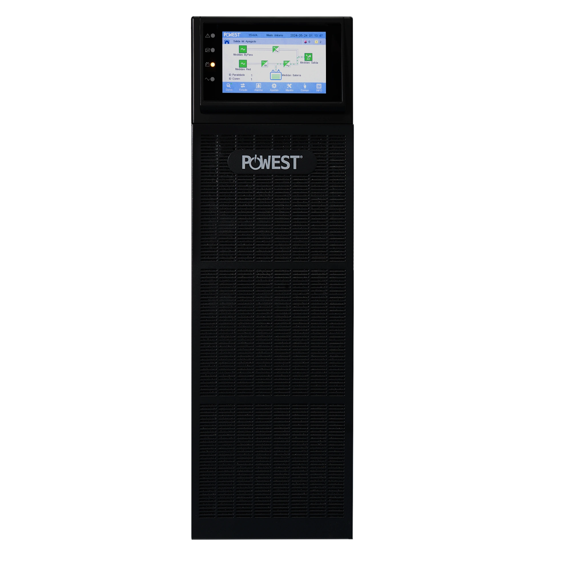Regulador de voltaje AVR 2200VA Powest de 2,2 kW, vista posterior