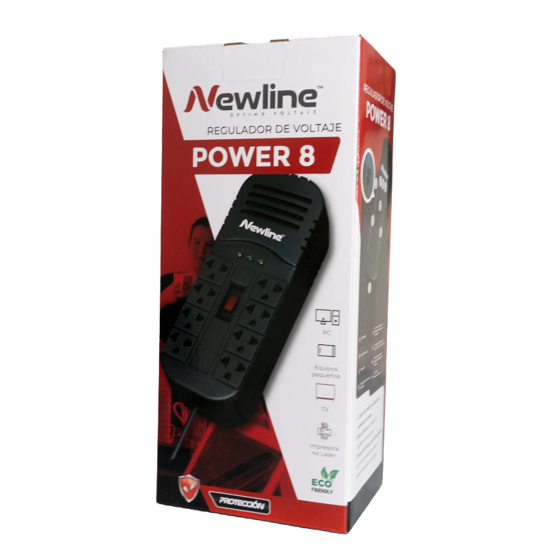 Regulador de voltaje PC 2000VA Netion de 1 kW, vista lateral