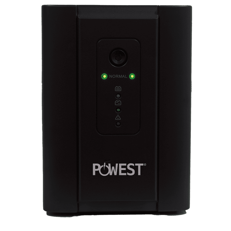 UPS interactiva 1000VA / 600W Powest de 600 W, vista frontal